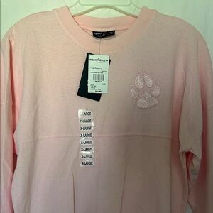 Spirit Jersey Pink Glitter Paw Graphic Sweatshirt Kids